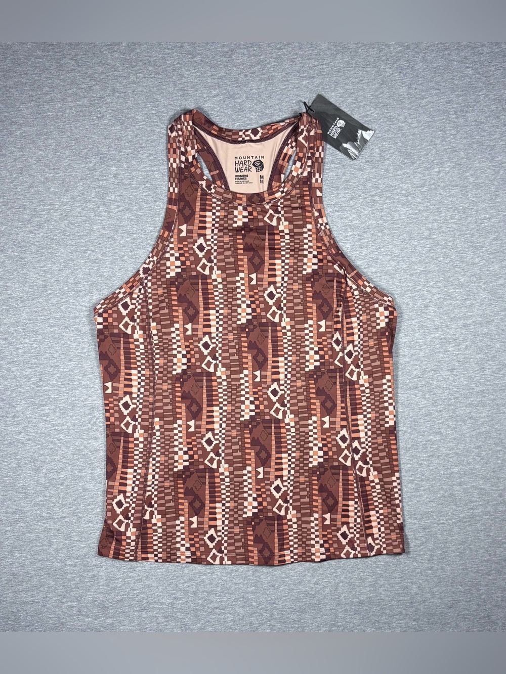 Mountain Hardwear Tank Top Crater Lake Women’s Size M Brown Geometric Workout